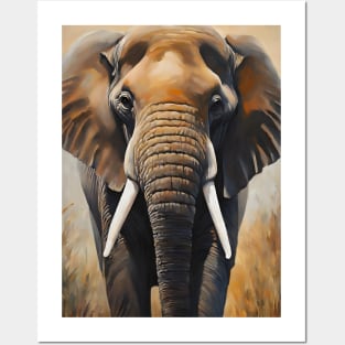 Elephant Portrait Oil Painting Art Posters and Art